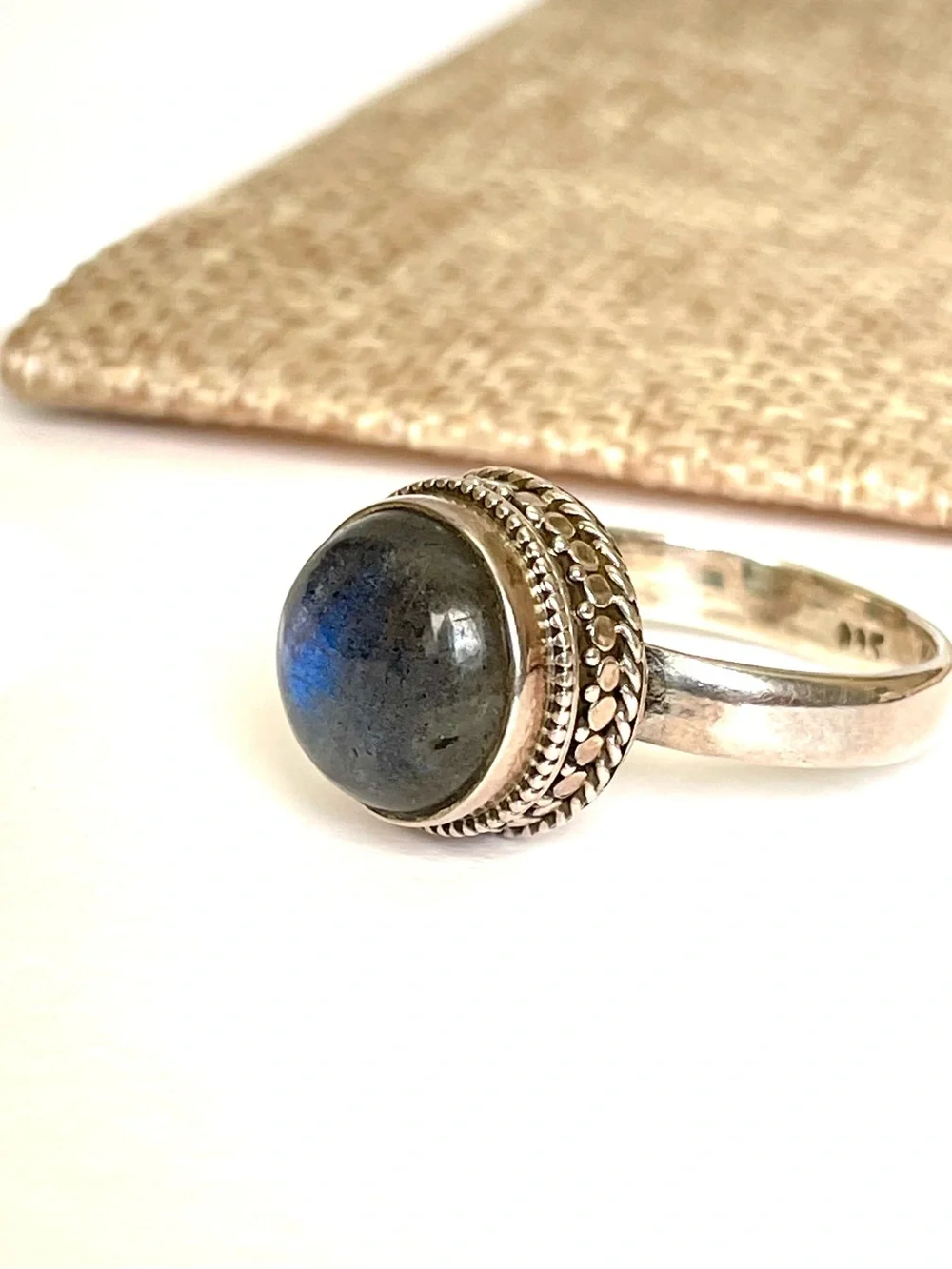 925 Sterling Silver Labradorite Ring Us: 9.5/10